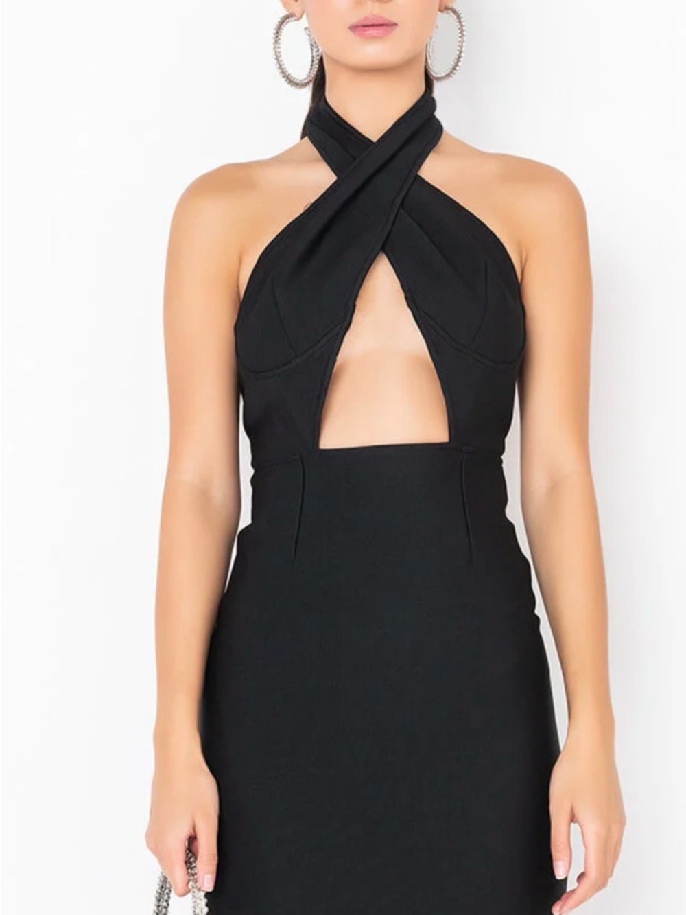 Steal Your Man Cross Front Bandage Midi Dress" by AKIRA